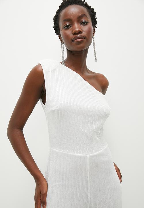 dailyfriday - Metallic asym jumpsuit - white