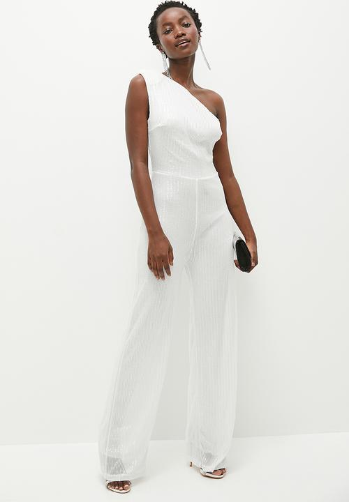 dailyfriday - Metallic asym jumpsuit - white