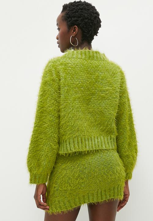 Glamorous - Cable Knit Cropped Jumper - Grass Green
