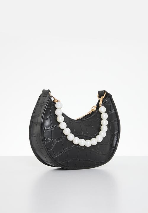 Pop Candy - Pearl handle shoulder bag - black