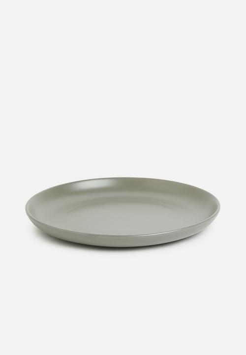 Excellent Houseware - Emble stoneware dinner plate of 4 - green
