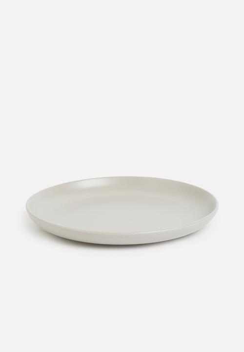Excellent Houseware - Emble stoneware dinner plate of 4 - grey