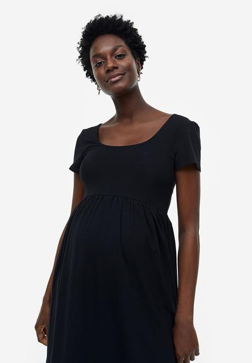 H&M - Mama square-neck jersey dress - black