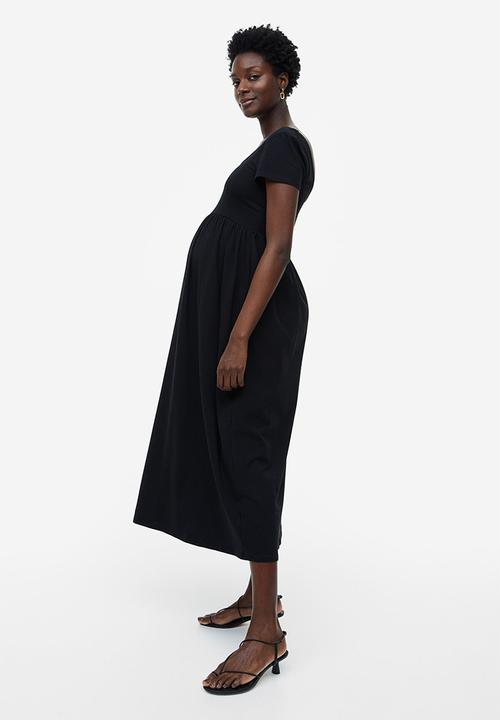 H&M - Mama square-neck jersey dress - black