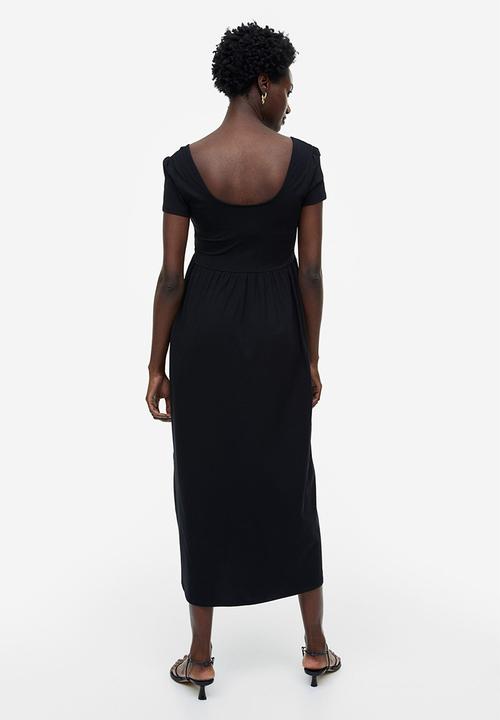 H&M - Mama square-neck jersey dress - black