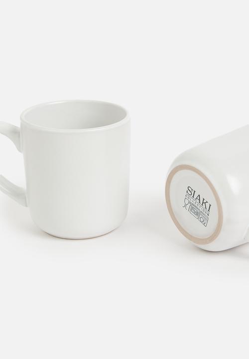 Excellent Houseware - Emble stoneware mug set of 4 - white