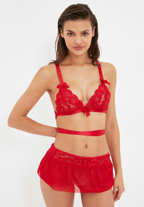 Trendyol - Lace undersweat - red