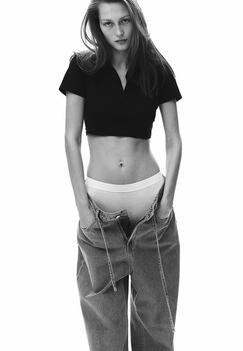 H&M - Collared cropped top - black