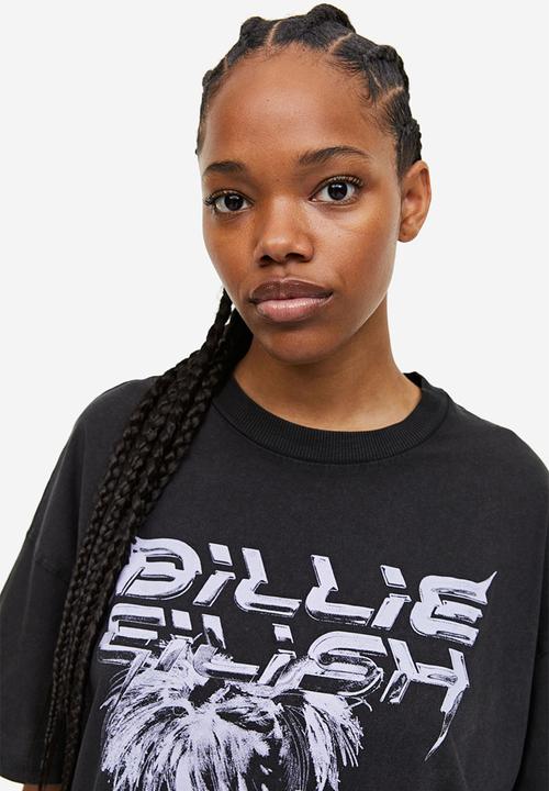 H&M - Oversized printed T-shirt - black/billie eilish