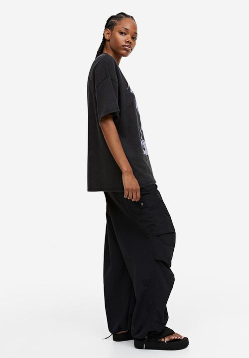 H&M - Oversized printed T-shirt - black/billie eilish