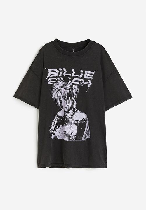 H&M - Oversized printed T-shirt - black/billie eilish