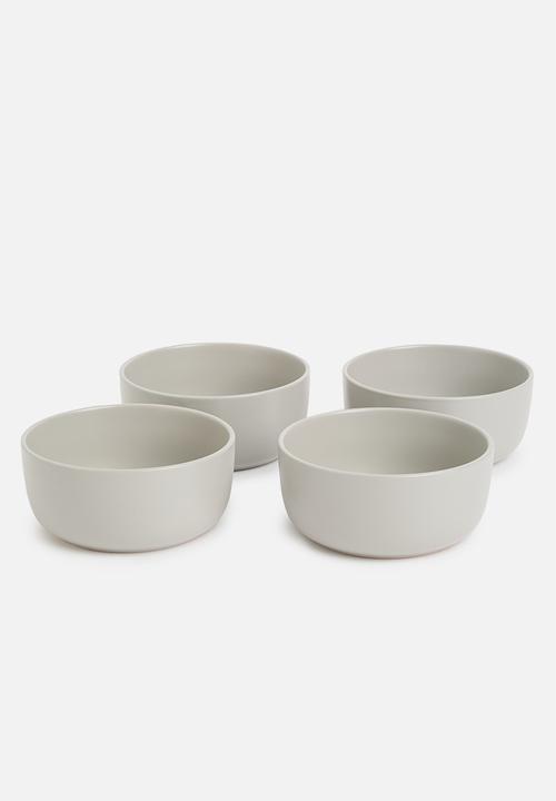 Excellent Houseware - Emble stoneware cereal bowl of 4 - grey