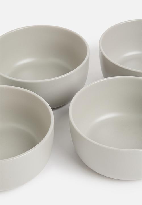 Excellent Houseware - Emble stoneware cereal bowl of 4 - grey