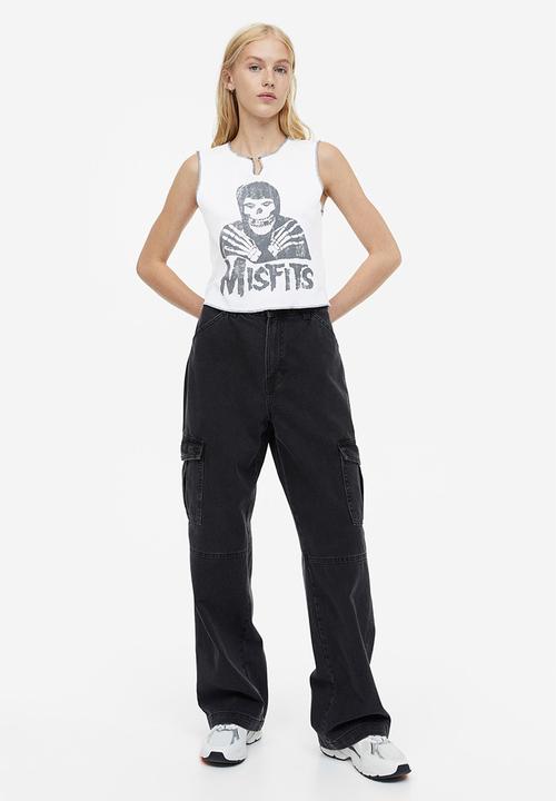 H&M - Printed vest top - white/misfits