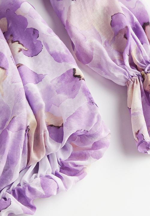 H&M - Off-the-shoulder blouse - light purple/floral