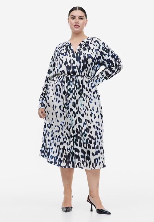 H&M - Tie-belt dress - cream leopard print 
