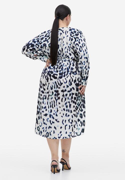 H&M - Tie-belt dress - cream leopard print 