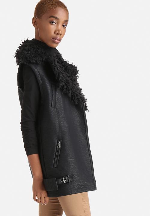 Neon Rose - Sleeveless Leatherette Jacket