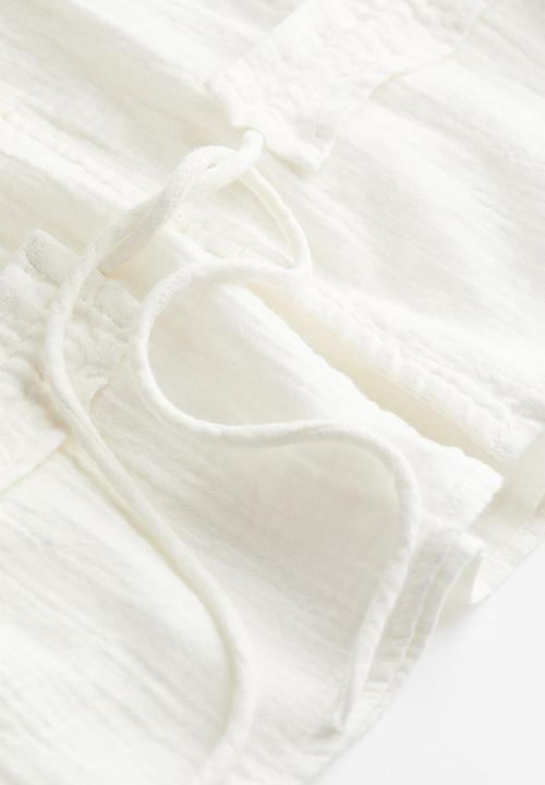H&M - Crinkled cotton blouse - white