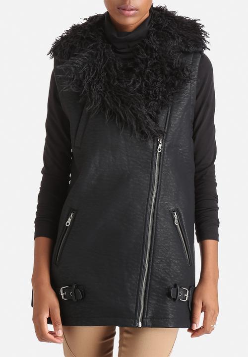 Neon Rose - Sleeveless Leatherette Jacket