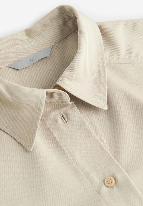 H&M - Tie-belt shirt dress - light beige