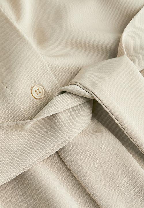 H&M - Tie-belt shirt dress - light beige