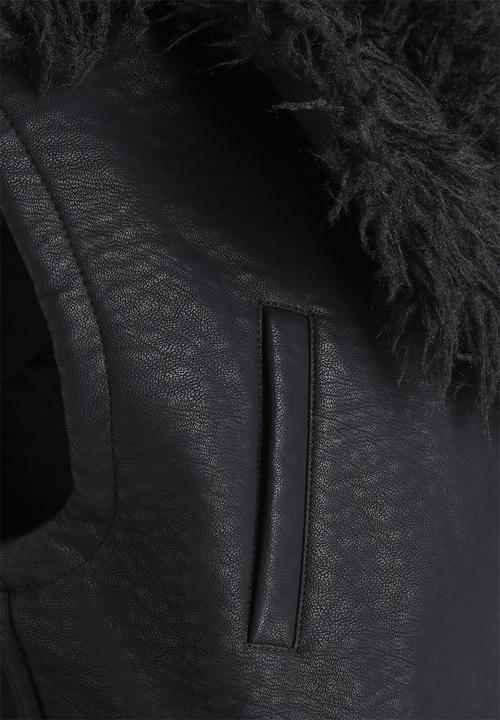 Neon Rose - Sleeveless Leatherette Jacket