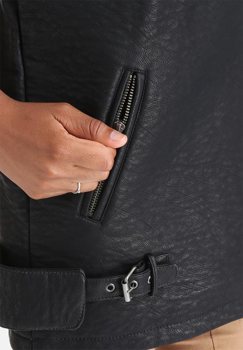 Neon Rose - Sleeveless Leatherette Jacket