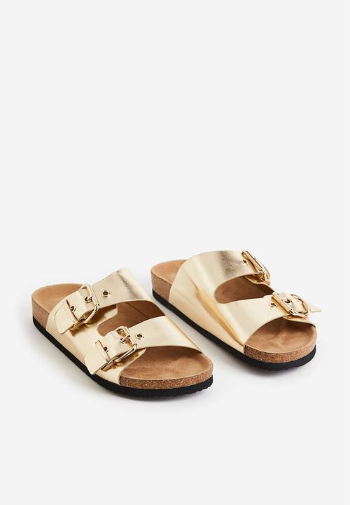 H&M - Two-strap slides - gold-coloured