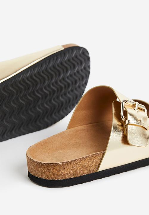 H&M - Two-strap slides - gold-coloured