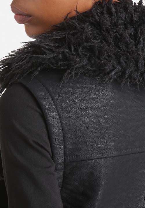 Neon Rose - Sleeveless Leatherette Jacket