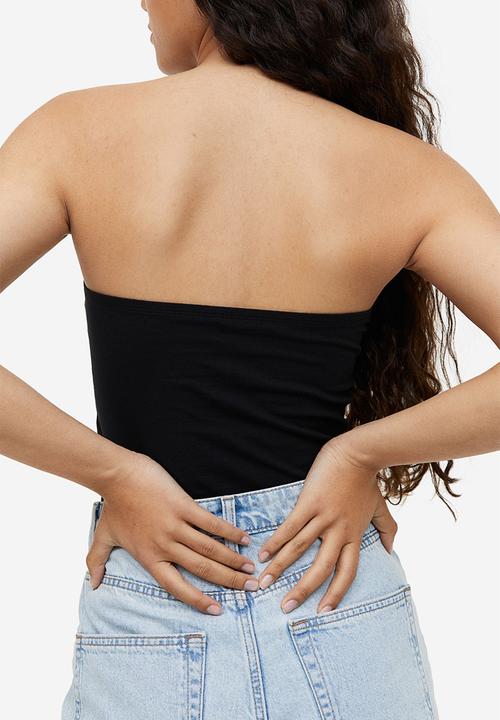 H&M - Jersey bandeau top - black