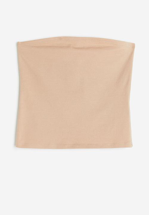 H&M - Jersey bandeau top - light beige