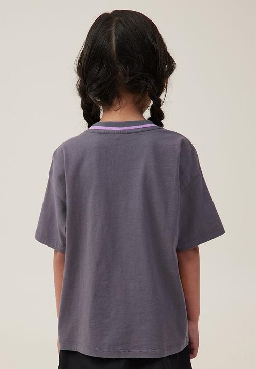 Cotton On - License drop shoulder short sleeve top - lcn dis minnie & friends/rabbit grey