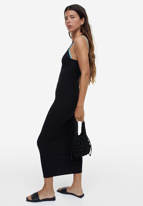 H&M - Ribbed sleeveless dress - black