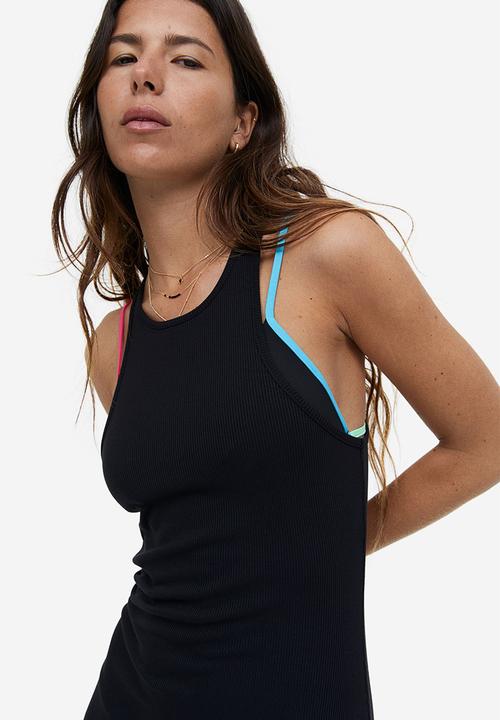 H&M - Ribbed sleeveless dress - black