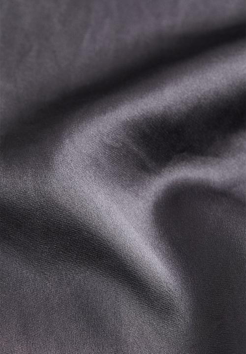 H&M - Lace-trimmed satin skirt - dark grey