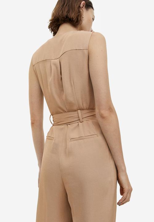 H&M - V-neck jumpsuit - beige