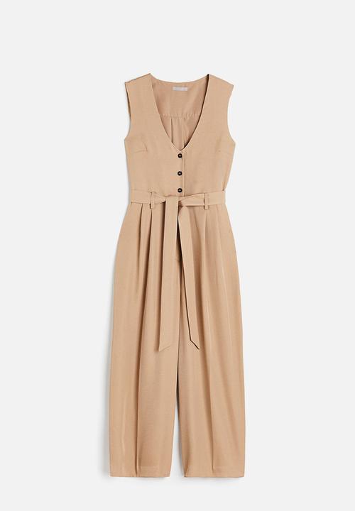 H&M - V-neck jumpsuit - beige
