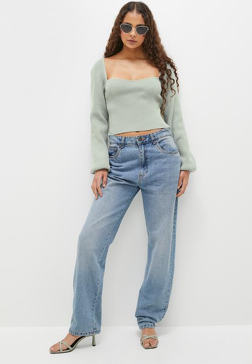dailyfriday - Sweetheart jumper with blouson sleeve - sage