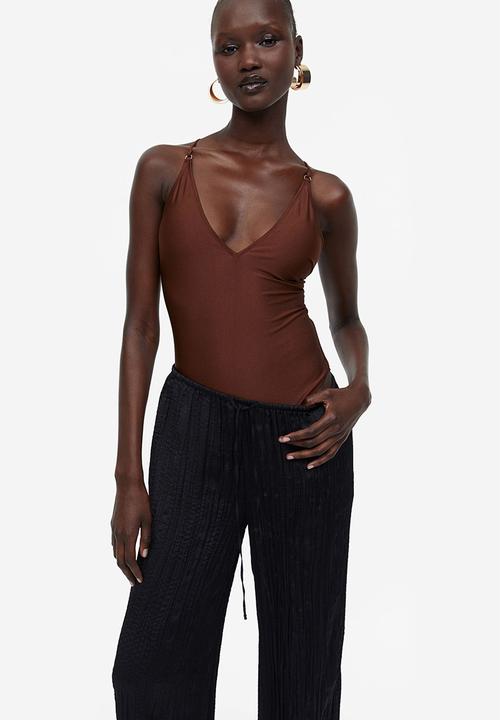 H&M - Wide pull-on trousers - black