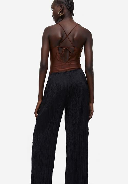 H&M - Wide pull-on trousers - black