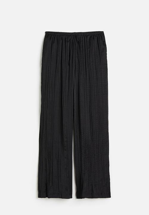 H&M - Wide pull-on trousers - black