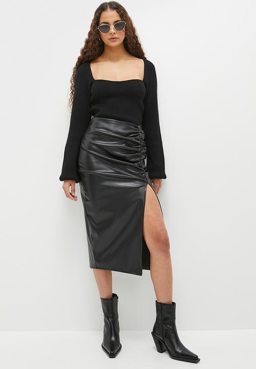 dailyfriday - Sweetheart jumper with blouson sleeve - black