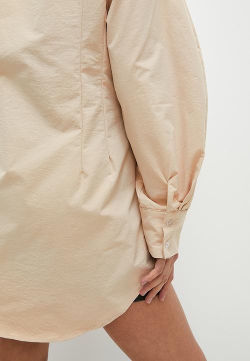 dailyfriday - Dart detail oversized shirt - stone