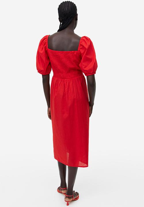 H&M - Linen-blend dress - red