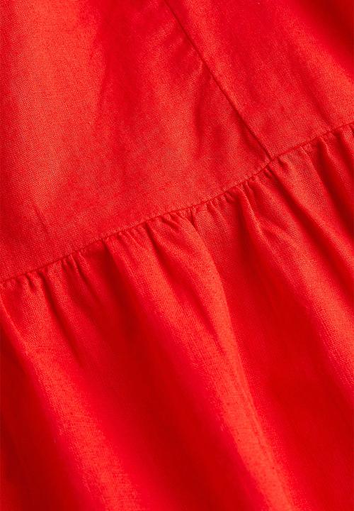 H&M - Linen-blend dress - red