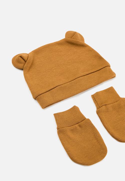 Pop Candy - Beanie mitten and sock set - rust
