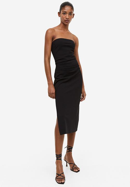 H&M - Gathered bandeau dress - black