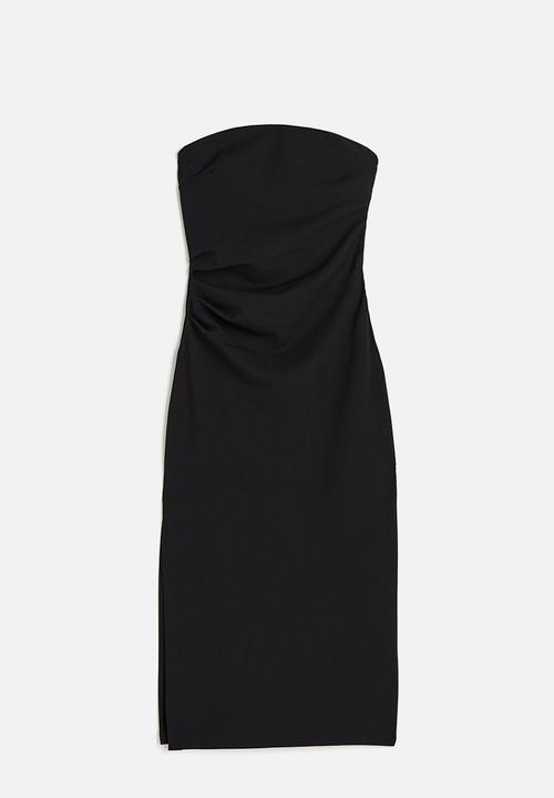 H&M - Gathered bandeau dress - black